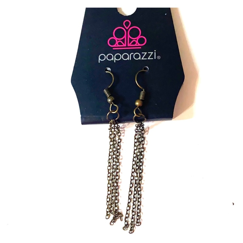 Chain brass earrings